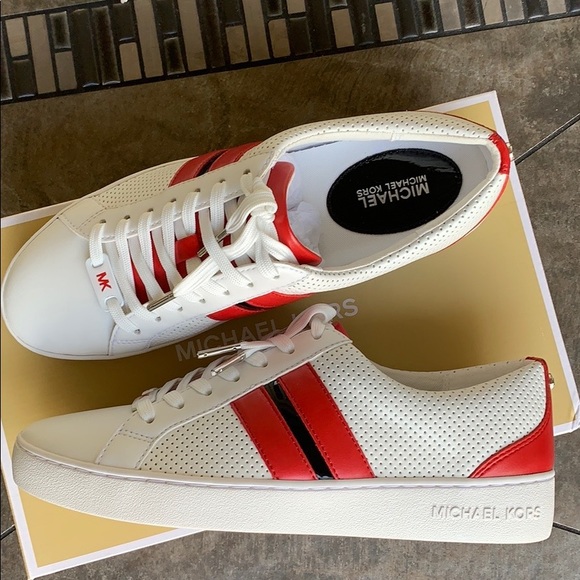 MICHAEL KORS CATELYN STRIPE LACE UP NAPPA PU OPT/B - Picture 4 of 16